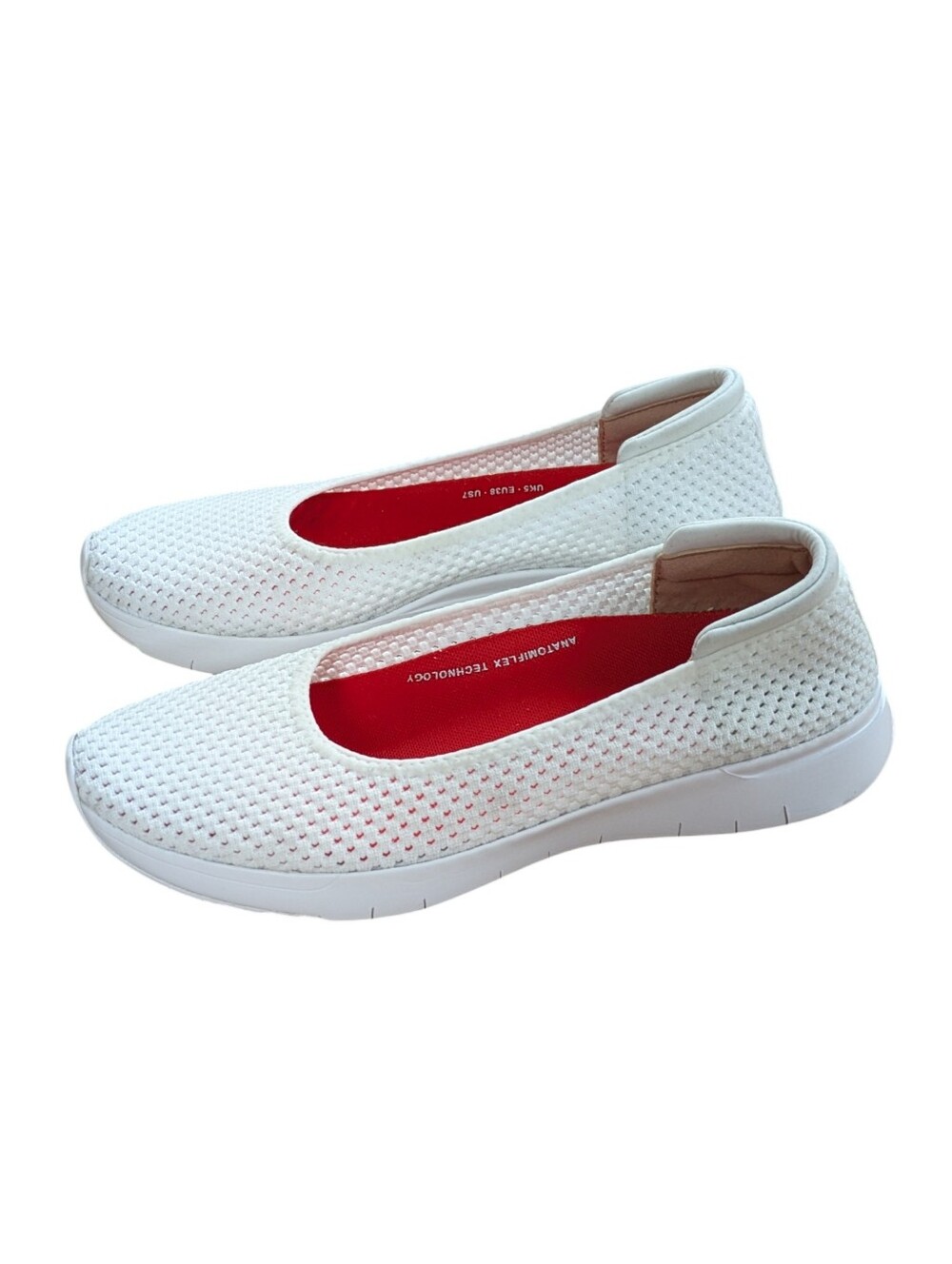 FitFlop Airmesh Ballerinas Urban White Slip On's Size 7 - Picture 6 of 14